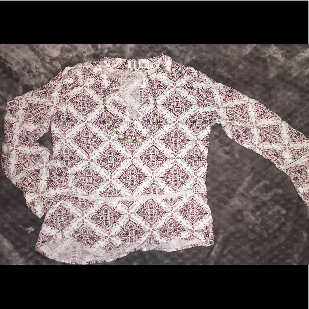 Time & Tru Bell-sleeve Top